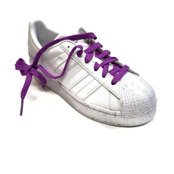 Adidas Originals Superstar Bold Lifestyle Sneakers Size 5.5 FY0129 White Purple - Picture 1 of 9